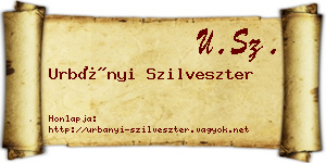 Urbányi Szilveszter névjegykártya
