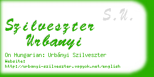 szilveszter urbanyi business card