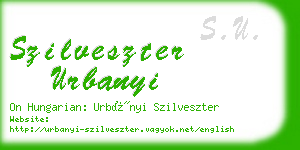 szilveszter urbanyi business card